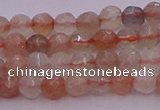 CTG508 15.5 inches 4mm faceted round tiny rainbow moonstone beads