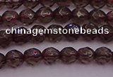 CTG511 15.5 inches 4mm faceted round tiny smoky quartz beads