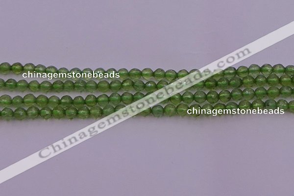 CTG512 15.5 inches 4mm faceted round tiny green apatite beads