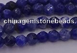 CTG513 15.5 inches 4mm faceted round tiny sodalite beads