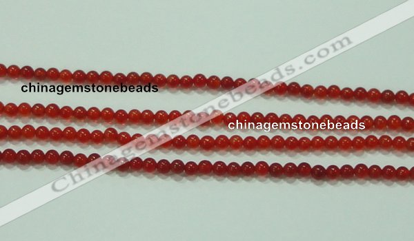 CTG52 15.5 inches 2mm round grade AA tiny red agate beads wholesale