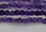 CTG553 15.5 inches 4mm faceted round tiny amethyst beads