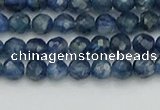 CTG557 15.5 inches 4mm faceted round tiny blue kyanite beads