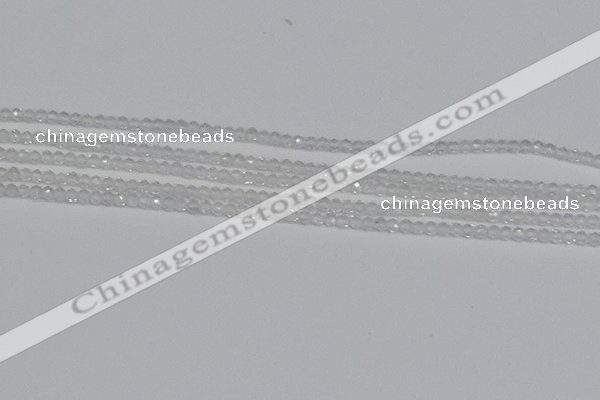 CTG600 15.5 inches 2mm faceted round white crystal beads