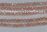 CTG606 15.5 inches 2mm faceted round peach moonstone beads