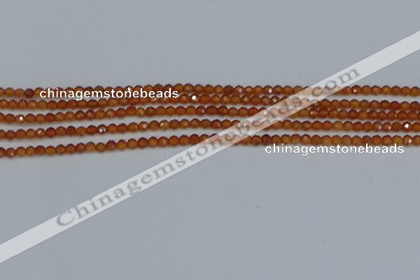 CTG616 15.5 inches 3mm faceted round orange garnet beads