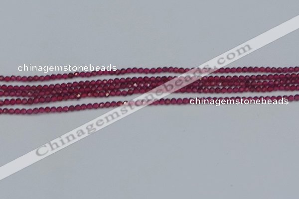 CTG617 15.5 inches 2mm faceted round mozambique red garnet beads