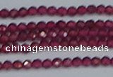 CTG618 15.5 inches 3mm faceted round mozambique red garnet beads