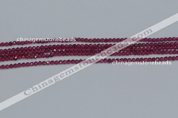 CTG618 15.5 inches 3mm faceted round mozambique red garnet beads