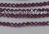 CTG619 15.5 inches 2mm faceted round Indian purple garnet beads