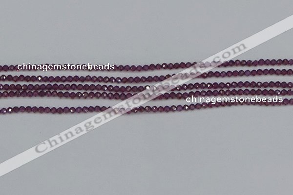 CTG619 15.5 inches 2mm faceted round Indian purple garnet beads