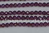 CTG620 15.5 inches 3mm faceted round Indian purple garnet beads