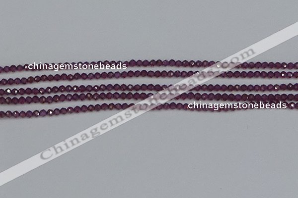 CTG620 15.5 inches 3mm faceted round Indian purple garnet beads