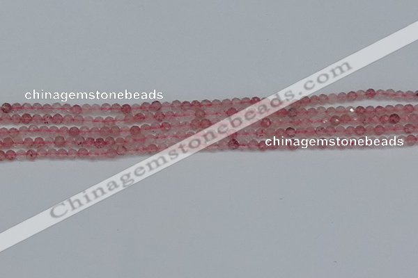 CTG625 15.5 inches 2mm faceted round strawberry quartz beads