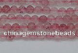 CTG626 15.5 inches 3mm faceted round strawberry quartz beads