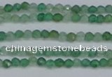 CTG628 15.5 inches 3mm faceted round green strawberry quartz beads