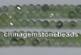 CTG634 15.5 inches 3mm faceted round green rutilated quartz beads