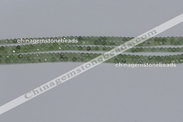 CTG634 15.5 inches 3mm faceted round green rutilated quartz beads