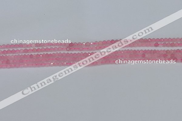 CTG635 15.5 inches 2mm faceted round Madagascar rose quartz beads