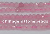 CTG636 15.5 inches 3mm faceted round Madagascar rose quartz beads