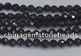 CTG642 15.5 inches 3mm faceted round golden black obsidian beads