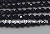 CTG644 15.5 inches 3mm faceted round black tourmaline beads