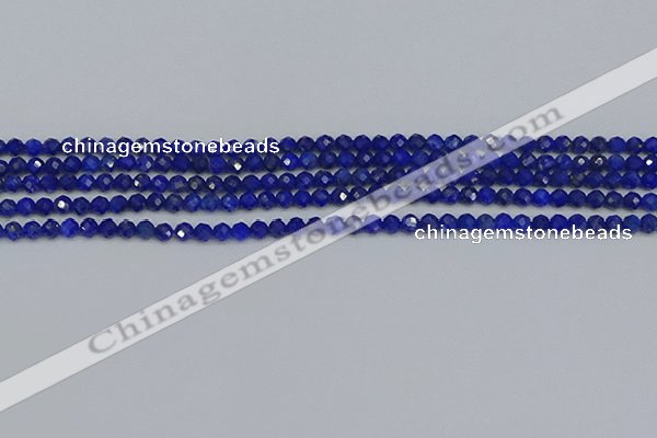 CTG650 15.5 inches 3mm faceted round lapis lazuli gemstone beads