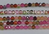 CTG651 15.5 inches 2mm faceted round tourmaline gemstone beads