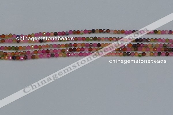 CTG652 15.5 inches 3mm faceted round tourmaline gemstone beads