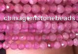 CTG705 15.5 inches 2mm faceted round tiny pink tourmaline beads