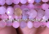 CTG712 15.5 inches 4mm faceted round tiny morganite beads