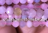 CTG712 15.5 inches 4mm faceted round tiny morganite beads