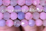 CTG713 15.5 inches 5mm faceted round tiny morganite beads