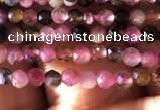 CTG724 15.5 inches 2mm faceted round tiny tourmaline beads