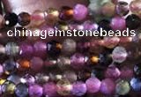 CTG729 15.5 inches 2mm faceted round tiny tourmaline beads