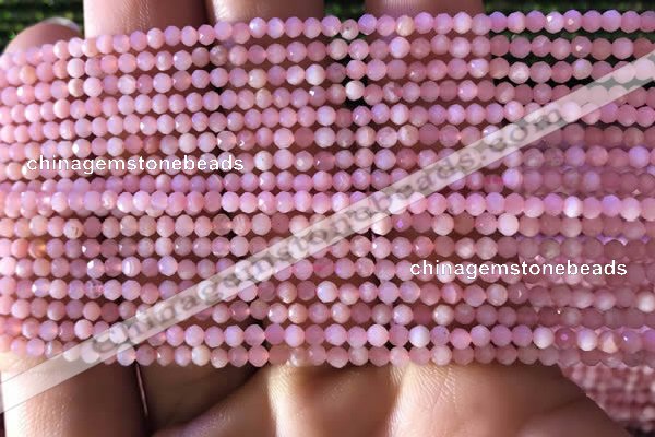 CTG732 15.5 inches 2mm faceted round tiny pink opal beads