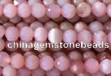 CTG733 15.5 inches 3mm faceted round tiny pink opal beads