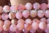 CTG734 15.5 inches 4mm faceted round tiny pink opal beads