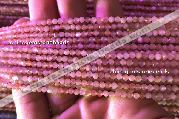 CTG737 15.5 inches 3mm faceted round tiny sunstone beads