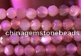 CTG738 15.5 inches 4mm faceted round tiny sunstone beads