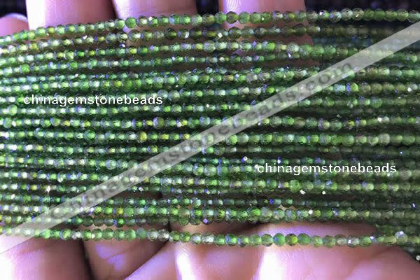 CTG747 15.5 inches 2mm faceted round tiny diopside beads