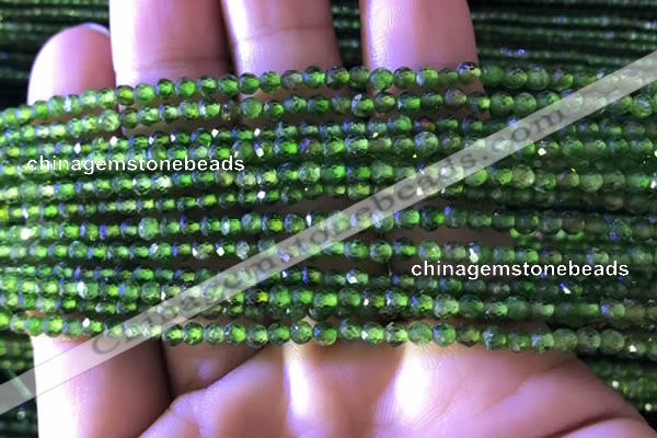 CTG748 15.5 inches 3mm faceted round tiny diopside beads