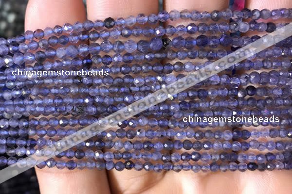 CTG753 15.5 inches 2mm faceted round tiny iolite gemstone beads