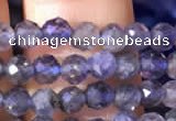 CTG755 15.5 inches 4mm faceted round tiny iolite gemstone beads