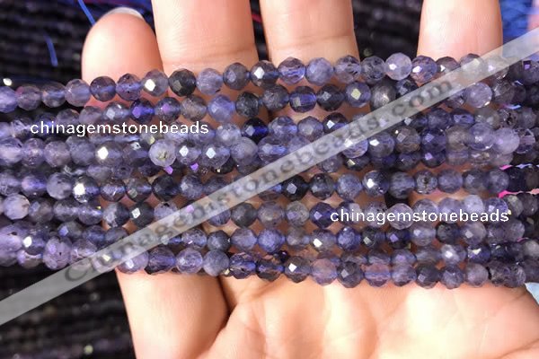 CTG756 15.5 inches 5mm faceted round tiny iolite gemstone beads