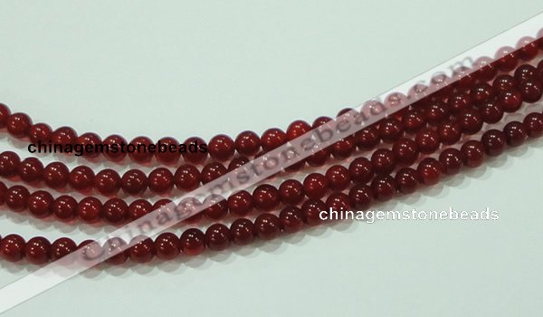 CTG76 15.5 inches 3mm round grade AA tiny red agate beads wholesale