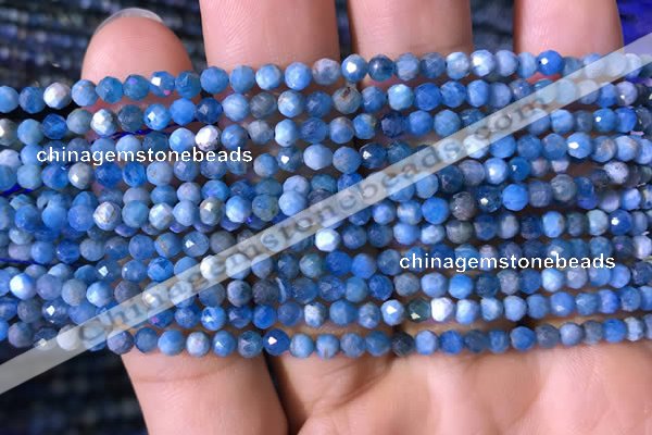 CTG761 15.5 inches 4mm faceted round tiny apatite gemstone beads