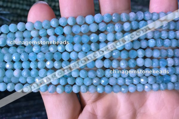 CTG767 15.5 inches 5mm faceted round tiny amazonite gemstone beads