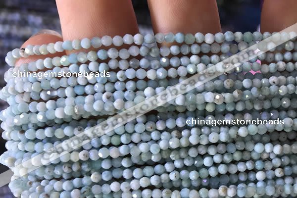 CTG768 15.5 inches 2mm faceted round tiny larimar gemstone beads