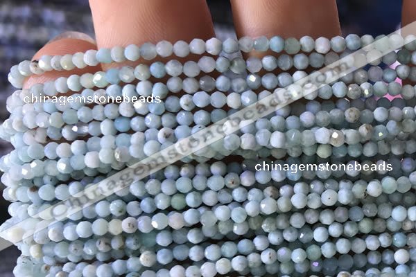 CTG769 15.5 inches 3mm faceted round tiny larimar gemstone beads